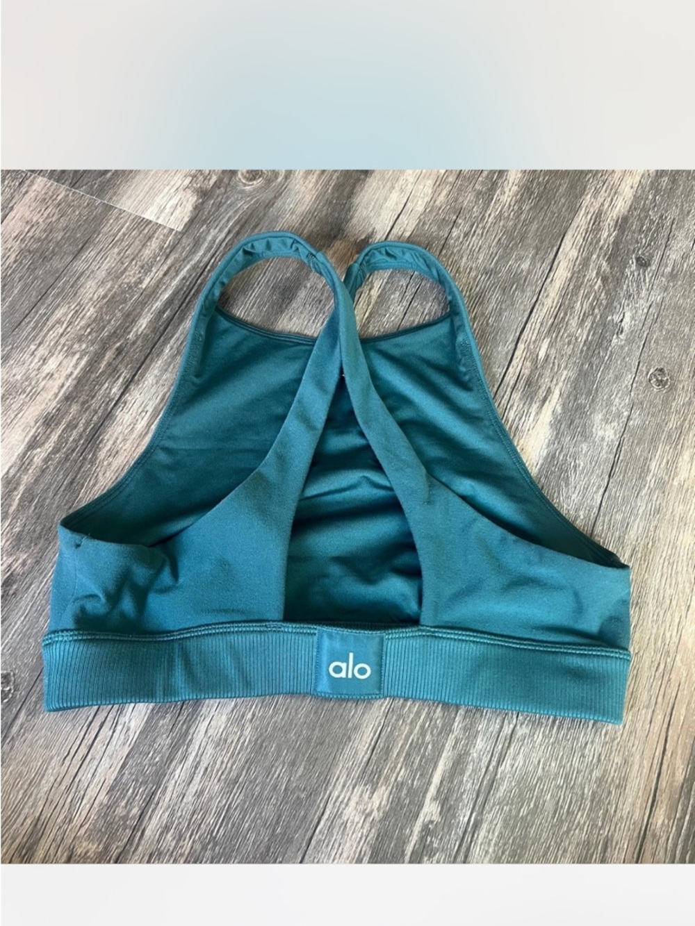 ALO Yoga Teal Strappy Racerback Sports Bra